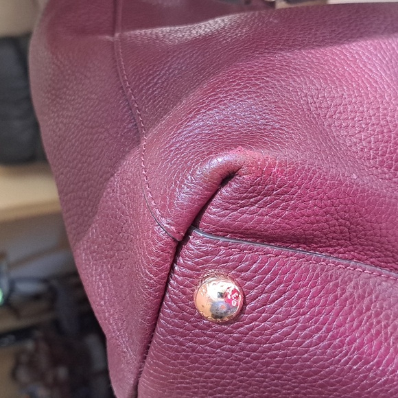🎆SALE Michael Kors Burgundy/Merlot Pebble Leather Shoulder/Sat… - Picture 5 of 15